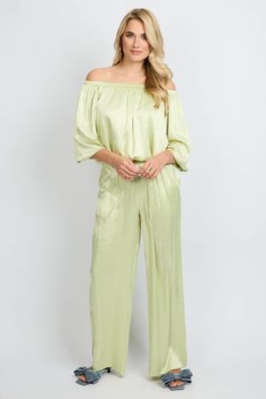 straight regular waist casual broek lichtgroen