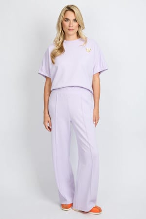 straight regular waist casual broek lila