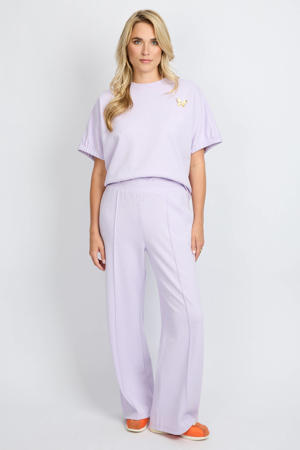 straight regular waist casual broek lila