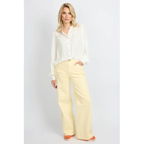 FLURESK Verina pants straight leg jeans lichtgeel afbeelding