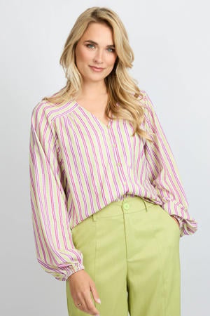 gestreepte blouse roze