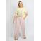 FLURESK straight regular waist gestreepte casual broek roze
