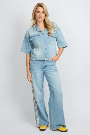 Shannon high waist wide leg jeans light blue denim