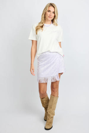 gebloemde skort lila