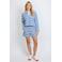 FLURESK straight regular waist gestreepte sweatshort blauw