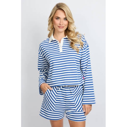 FLURESK gestreepte polo blauw afbeelding