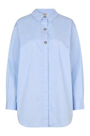 blouse met krijtstreep lichtblauw