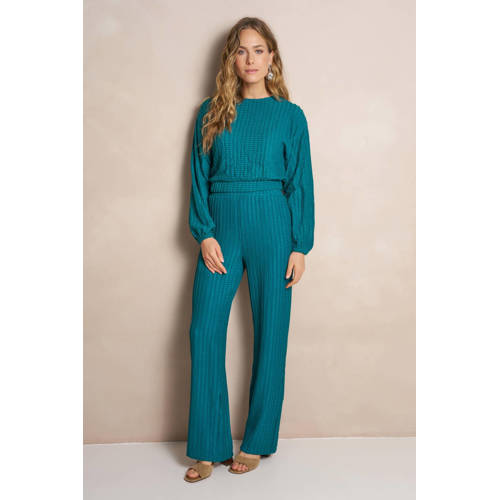 Lofty Manner wide leg high waist casual broek blauw afbeelding