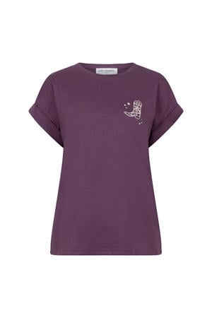 T-shirt met backprint paars