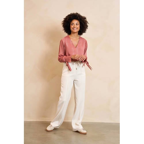 Lofty Manner straight high waist casual broek ecru afbeelding