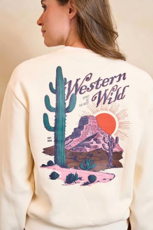 sweater met backprint ecru