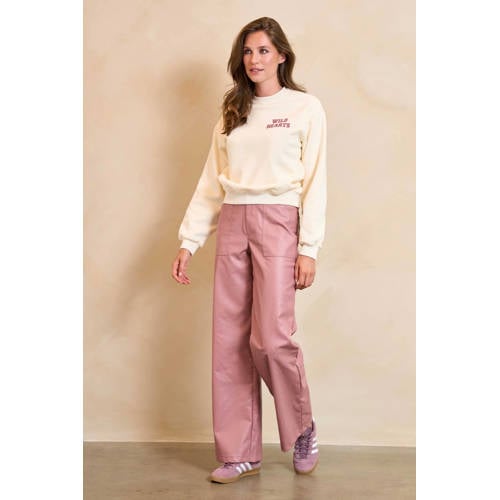 Lofty Manner sweater met backprint ecru afbeelding