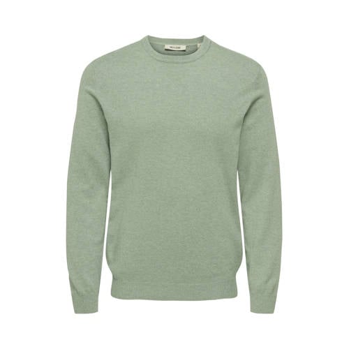 ONLY & SONS trui fijn gebreid lichtgroen afbeelding