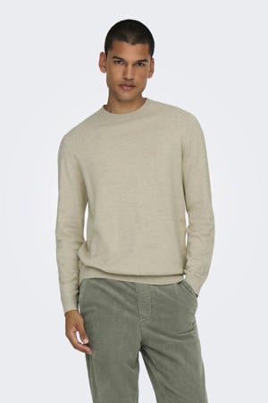 trui fijn gebreid beige