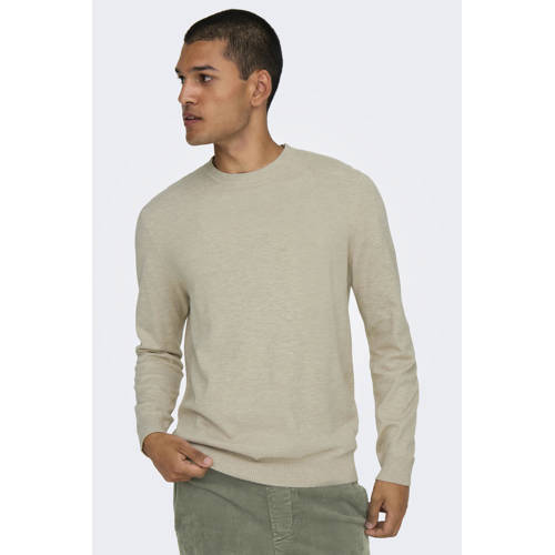 ONLY & SONS trui fijn gebreid beige afbeelding