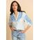 G-maxx gestreepte blouse blauw broderie