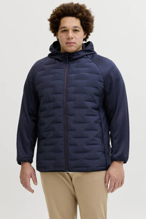 gewatteerde jas Plus Size donkerblauw