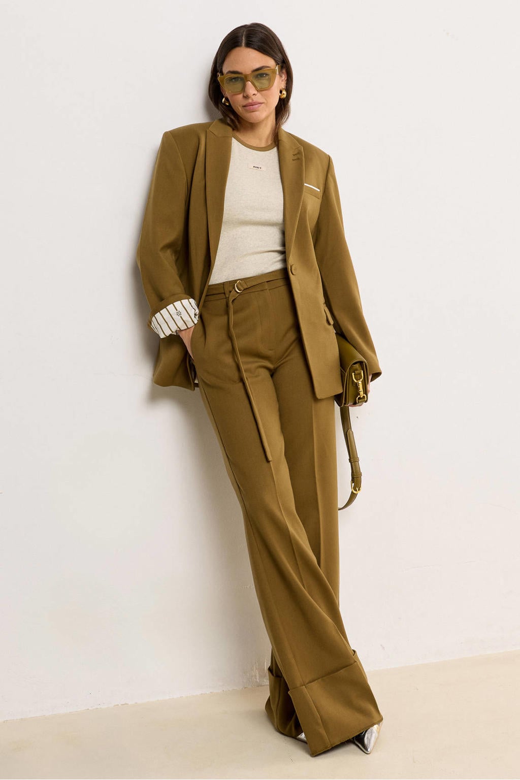 JOSH V regular blazer olijfgroen