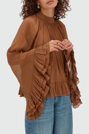 blouse bruin