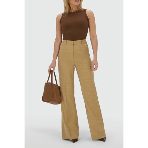 JOSH V wide leg high waist pantalon camel afbeelding
