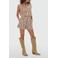 JOSH V regular high waist gestreepte casual short bruin