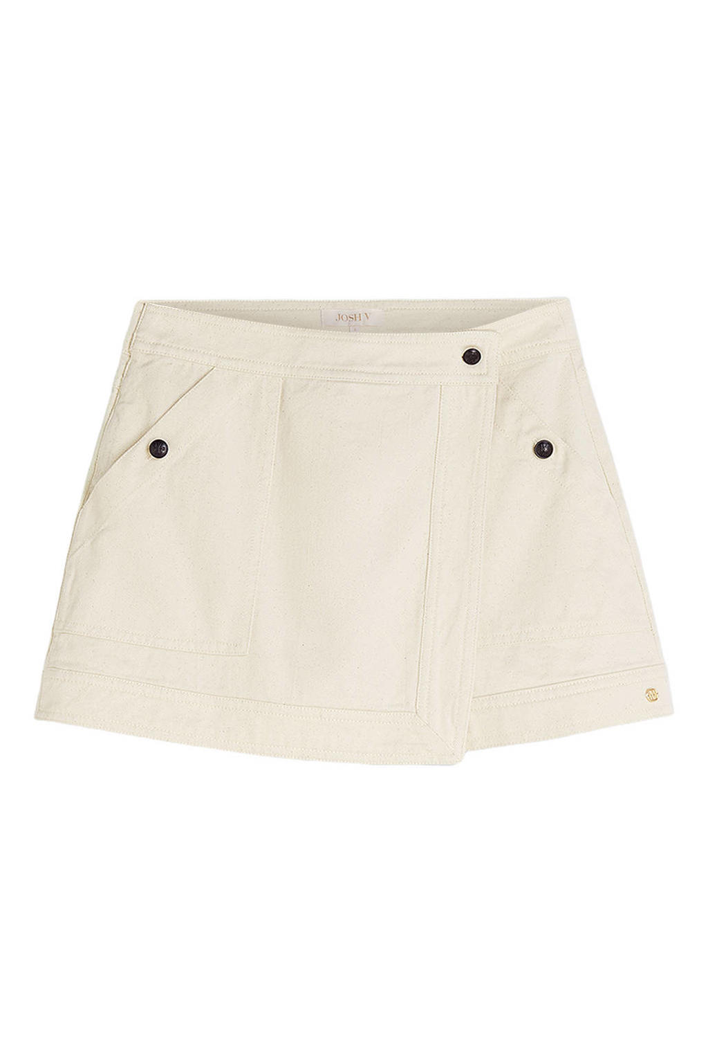 Ecru dames JOSH V skort gemaakt van denim en met knoopsluiting