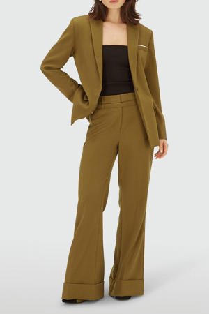 flared high waist pantalon olijfgroen