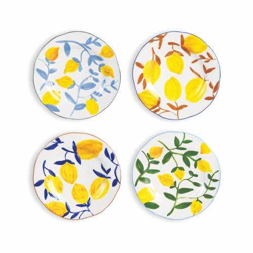 &k amsterdam ontbijtbord Lemon (set van 4) (22 cm) afbeelding