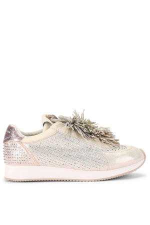 Islington Pom Pom Pump leren slip-on sneakers met strass lichtroze