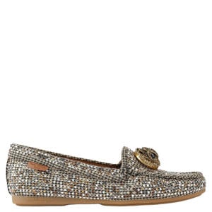 mocassins met strass beige