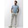 State of Art regular polo met linnen lichtblauw
