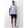 State of Art regular casual overhemd met linnen lichtblauw