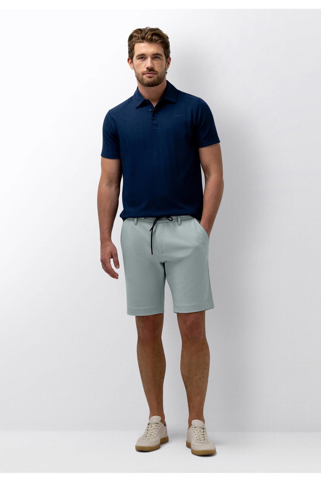 State of Art regular chino short grijsblauw