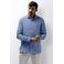 State of Art regular casual overhemd met linnen blauw