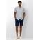 State of Art regular casual overhemd met linnen lichtblauw