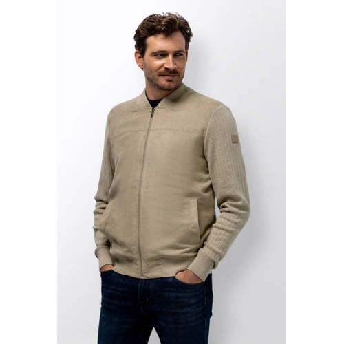 State of Art suede vest rib gebreid beige afbeelding