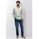 State of Art regular geruit casual overhemd met linnen lichtgroen
