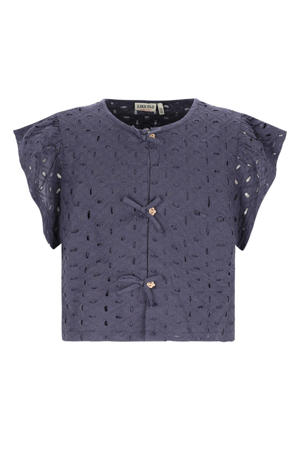 blouse donkerblauw broderie