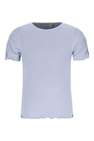 T-shirt lichtblauw rib gebreid
