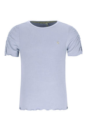 T-shirt lichtblauw rib gebreid