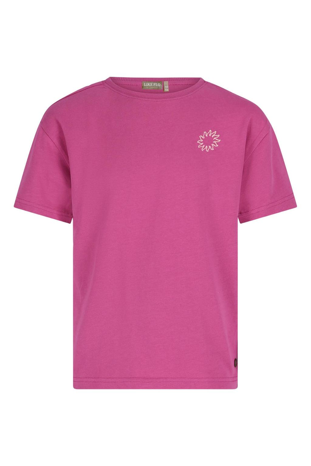 Like Flo Young T-shirt met backprint fuchsia