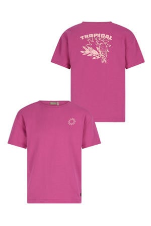 T-shirt met backprint fuchsia