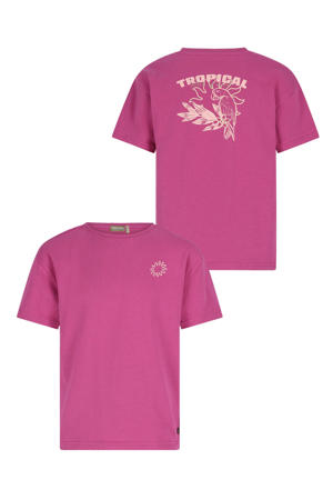 T-shirt met backprint fuchsia
