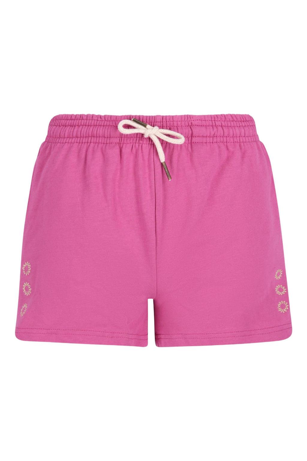 Fuchsia meisjes Like Flo Young regular waist sweatshort van katoen met elastische tailleband met koord en printopdruk