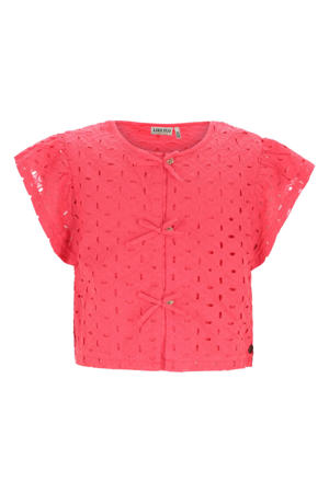 blousetop rood broderie