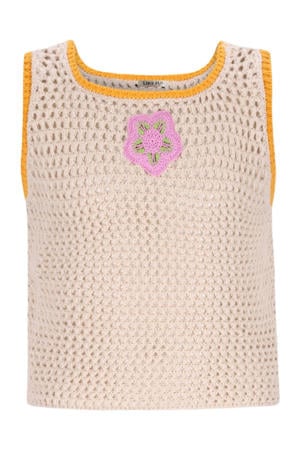 top ecru crochet