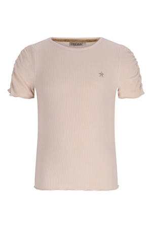 T-shirt ecru rib gebreid