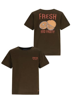 T-shirt met backprint donkergroen