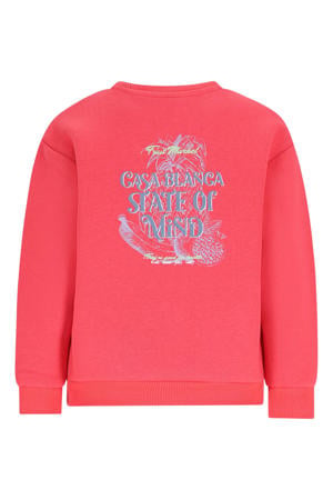 sweater met backprint roze