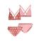Like Flo reversible triangel bikini roodbruin/creme/roze